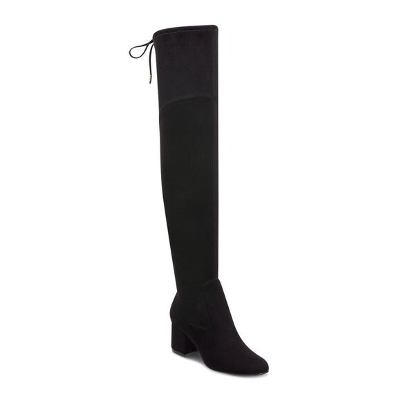 MARC FISHER Womens Black 21 Shaft Pretta Round Toe Block Heel Heeled Boots 10 M - Picture 1 of 3